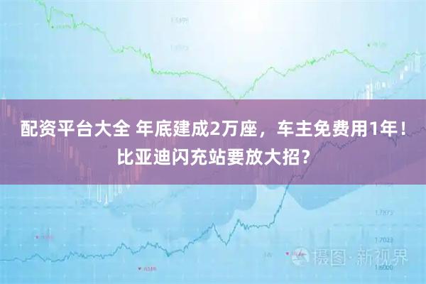 配资平台大全 年底建成2万座，车主免费用1年！比亚迪闪充站要放大招？