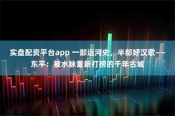 实盘配资平台app 一部运河史，半部好汉歌——东平：被水脉重新打捞的千年古城